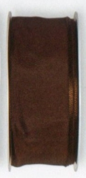 taffeta ribbon wired edge, dark brown