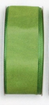 taffeta ribbon wired edge, apple green